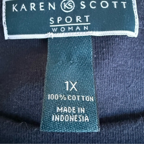 Karen Scott Sport Women’s Dress Embroidered Short Sleeve Striped size 1X Beach - Picture 8 of 10